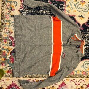 Vineyard Vines Gray and Orange Zip-Up Sweater